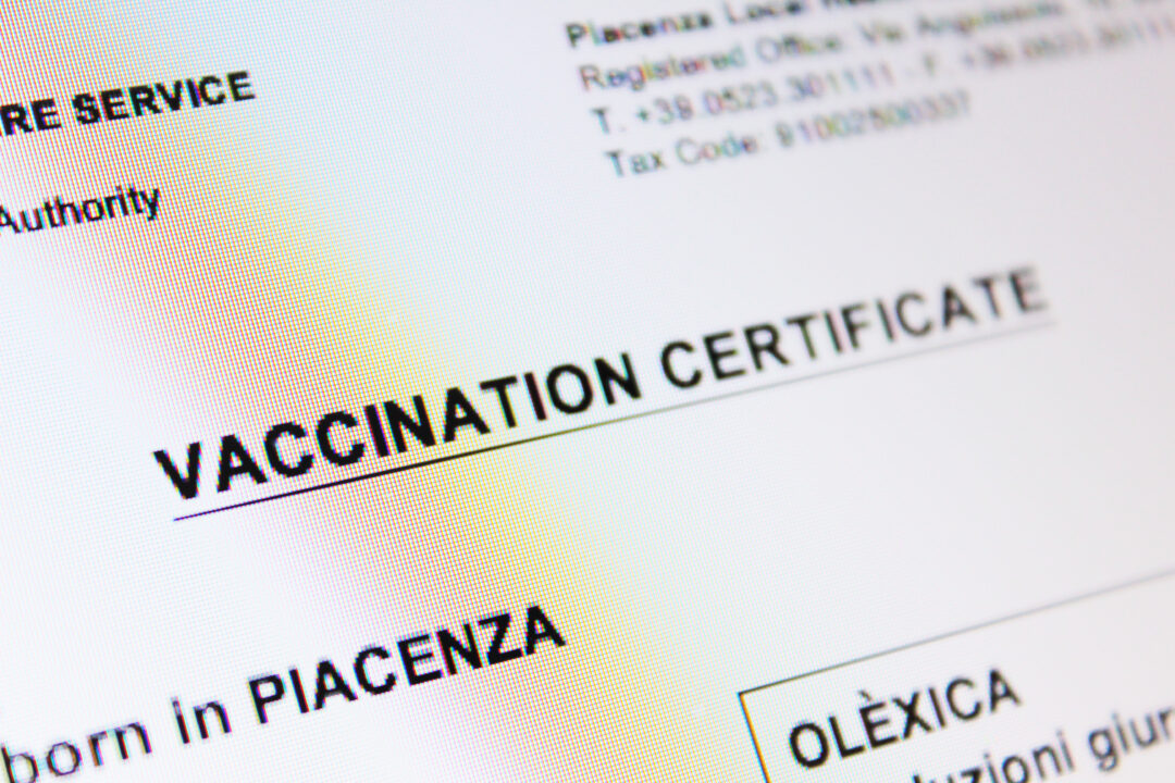Traduzione di certificato di vaccinazione in formato elettronico
